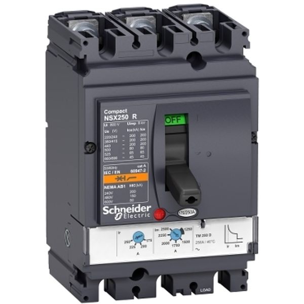 circuit breaker ComPact NSX100R, 200 kA at 415 VAC, TMD trip unit 100 A, 3 poles 3d image 3