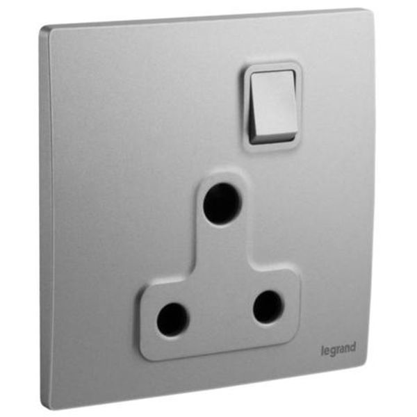 Mallia Senses - 1 gang BS switched socket outlet - 15A - Dark Silver image 1