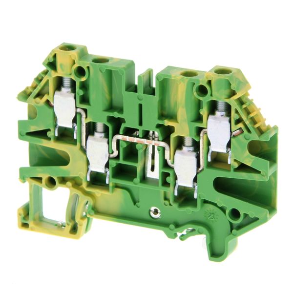 Multi conductor ground DIN rail terminal block with 4 screw connection image 2