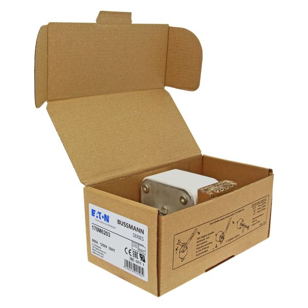 Fuse-link, high speed, 800 A, AC 1250 V, size 3, 76 x 76 x 150 mm, aR, IEC, single indicator image 15