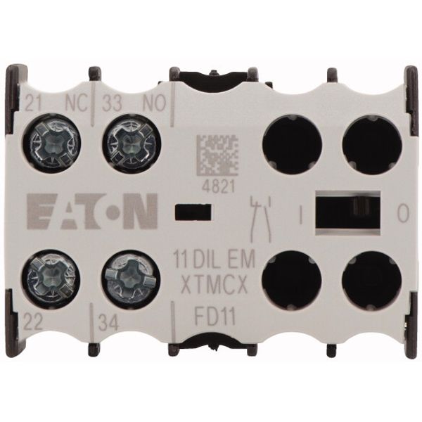Auxiliary contact module, 1 N/O, 1 NC, Front fixing, Screw terminals, DILE(E)M image 1