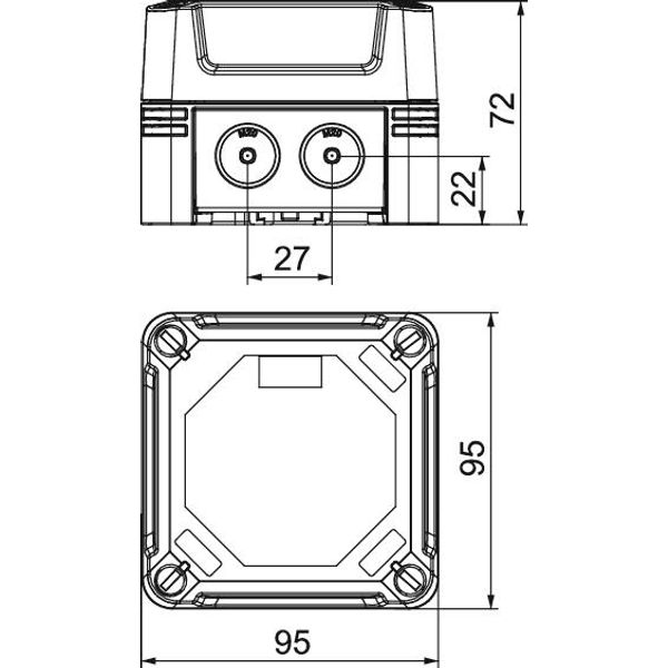 X02 LGR-TR Junction box with transparent lid 95x95x72 image 2