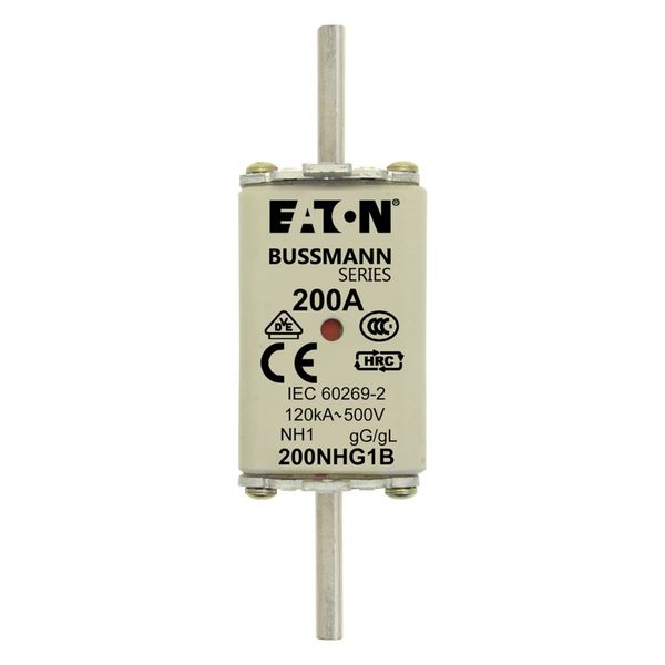 Fuse-link, LV, 200 A, AC 500 V, NH1, gL/gG, IEC, dual indicator, live gripping lugs image 11