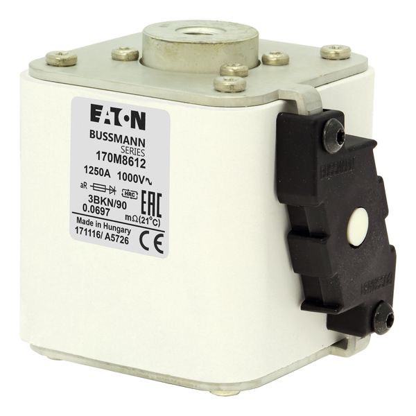 Fuse-link, high speed, 1250 A, AC 1000 V, size 3, 74 x 92 x 91 mm, aR, IEC, UL, single indicator image 8