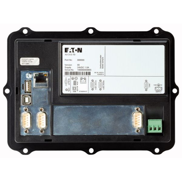 Rear mounting control panel, 24VDC,7 Inches PCT-Displ.,1024x600,2xEthernet,1xRS232,1xRS485,1xCAN,1xSD slot,PLC function can be fitted by user image 1