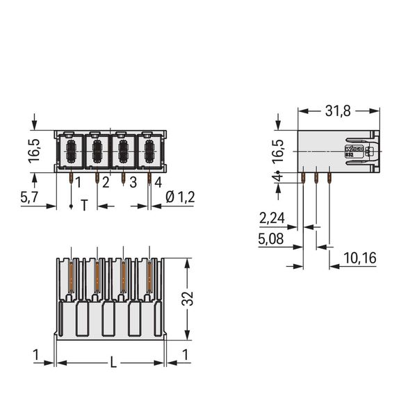 THT male header 1.2 x 1.2 mm solder pin angled light gray image 5