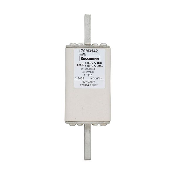 Fuse-link, high speed, 125 A, AC 1250 V, compact size 1, 45 x 45 x 138 mm, aR, DIN, IEC, single indicator image 4