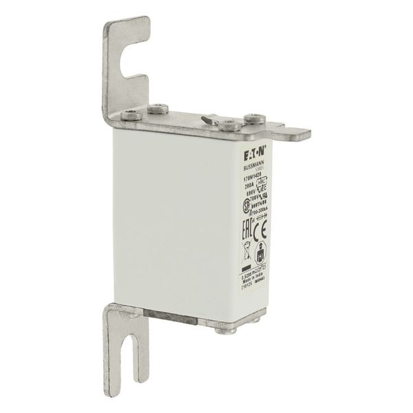 Fuse-link, high speed, 200 A, AC 690 V, DIN 000, aR, DIN, IEC, single indicator, live gripping lugs image 7