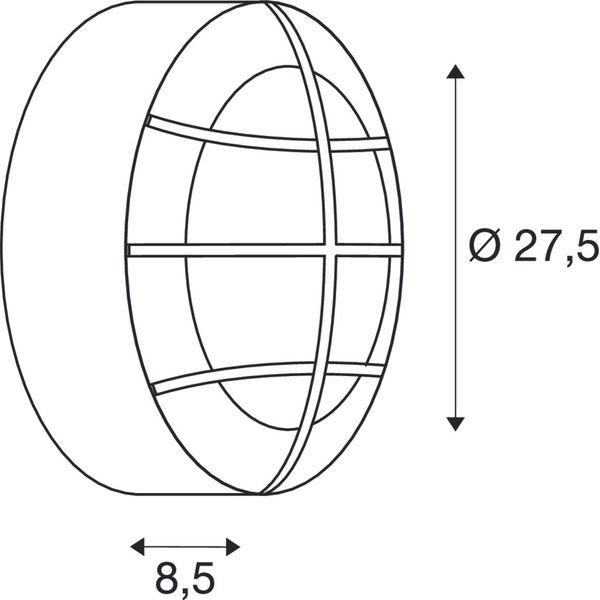 BULAN GRID wall lamp, E27, max. 2x25W, round, white image 3