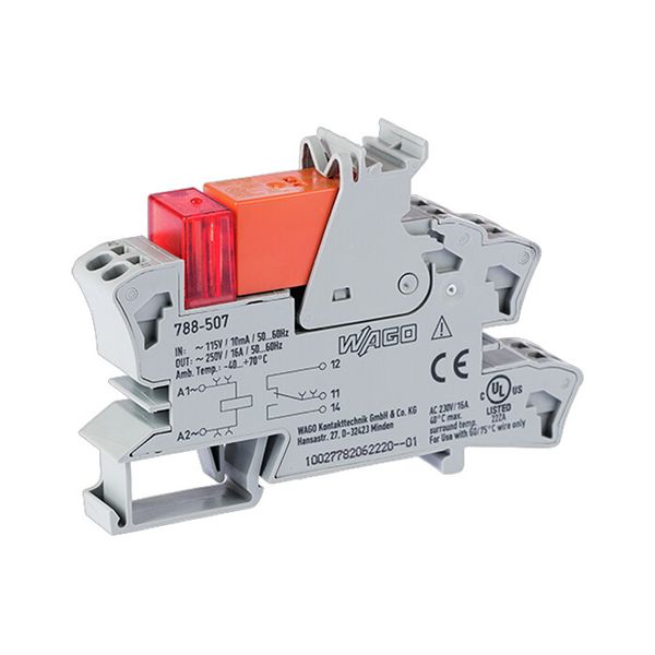 Relay module Nominal input voltage: 115 VAC 1 changeover contact gray image 2