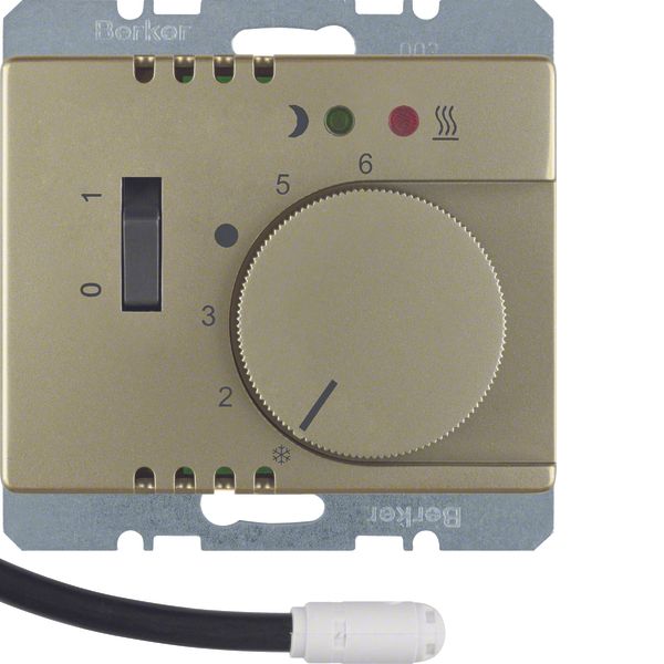 Thermostat, NO contact,Cen.plate,f. heat.,rocker switch,ext.temp.sen., image 1
