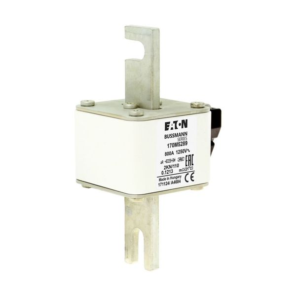 Fuse-link, high speed, 800 A, AC 1250 V, size 2, 61 x 77 x 138 mm, aR, IEC, single indicator image 13