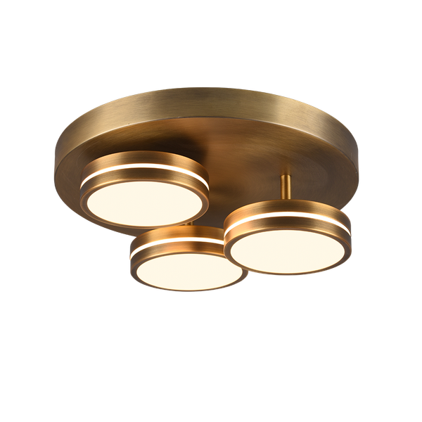 Franklin LED ceiling lamp antique brass image 1