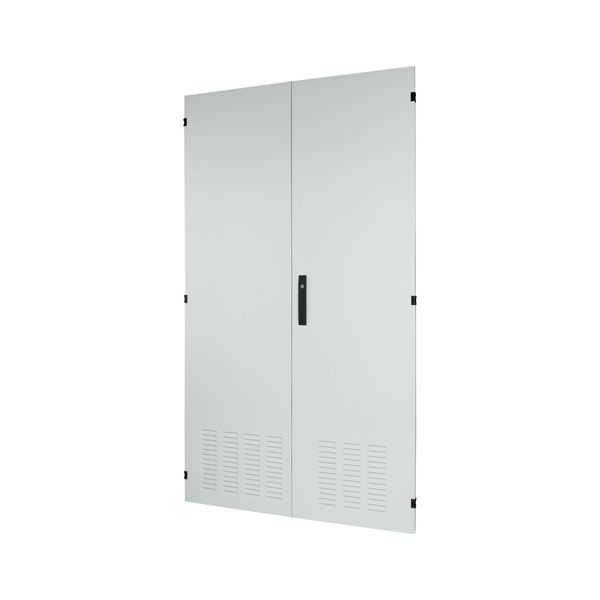 Section wide door, ventilated, HxW=2000x1100mm, double-winged, IP42, grey image 2