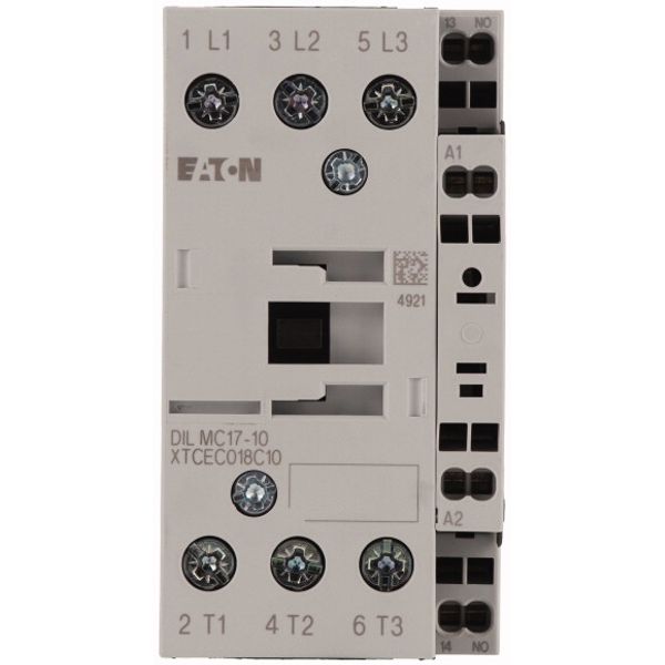 Contactor, 3 pole, 380 V 400 V 7.5 kW, 1 N/O, RDC 24: 24 - 27 V DC, DC operation, Spring-loaded terminals image 2