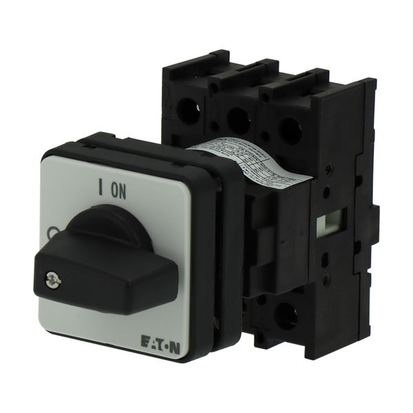 On-Off switch, P1, 40 A, centre mounting, 3 pole, with black thumb grip and front plate image 7