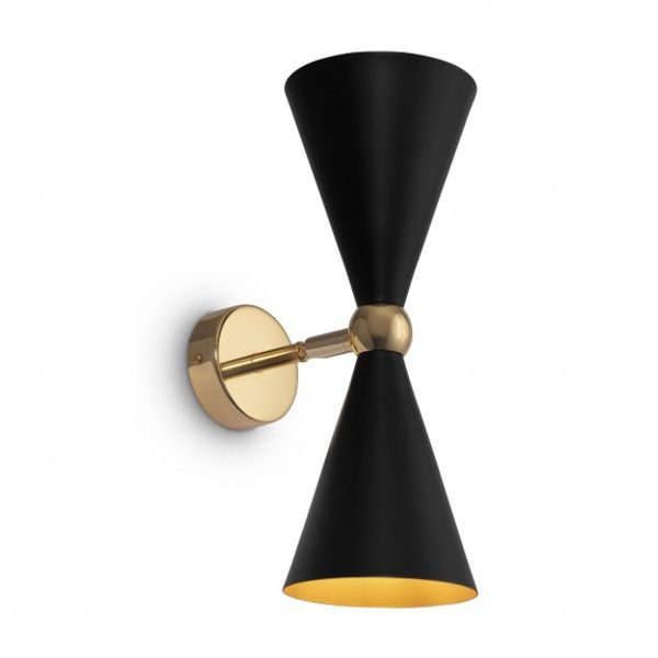 Modern Vesper Wall Lamp Black with Gold image 2