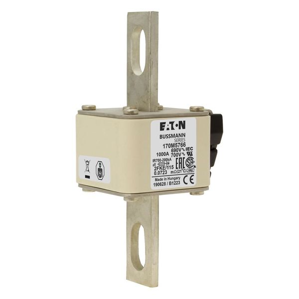 Fuse-link, high speed, 1000 A, AC 690 V, size 2, 61 x 77 x 135 mm, aR, IEC, UL, single indicator image 8