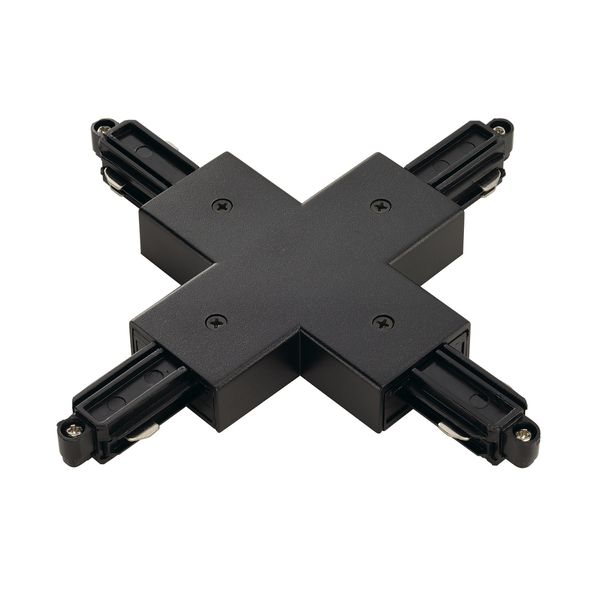 X-connector for 1-circuit HV-track, surface-mounted, black image 1