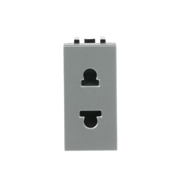 N2135 PL Socket outlet EU/US 2P Silver - Zenit image 1