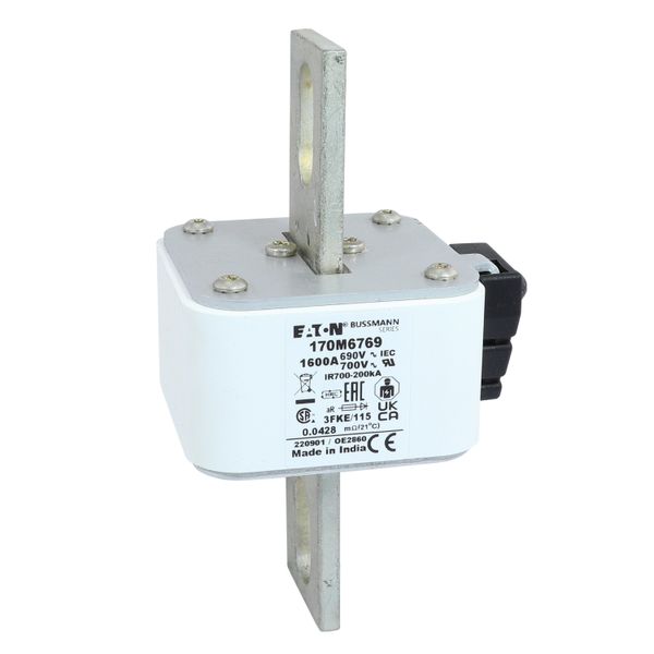 Fuse-link, high speed, 1600 A, AC 690 V, size 3, 76 x 92 x 139 mm, aR, IEC, UL, single indicator image 32