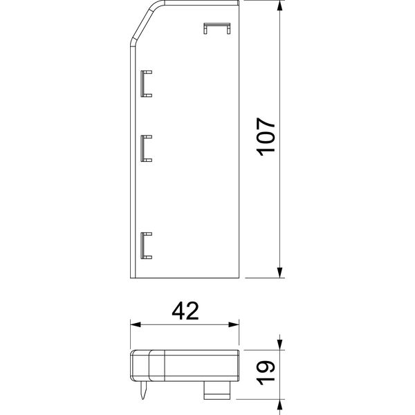 RD ESL40105 cws End piece left RAUDUO 40x105 left RAL9001 image 2