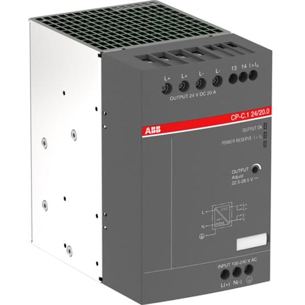 CP-C.1 24/20.0-C Power supply In:100-240VAC/90-300VDC Out:DC 24V/20A image 2