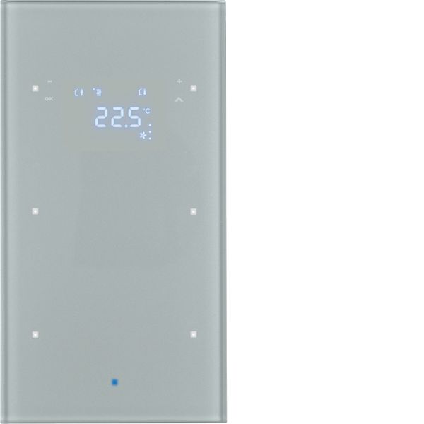 KNX glass sensor 2g thermostat, display,intg bus coupl.,KNX-TS sensor, image 1