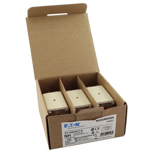 Fuse-link, high speed, 160 A, DC 1000 V, NH1, gPV, UL PV, UL, IEC, dual indicator, bolted tags image 19