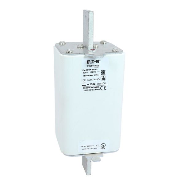 Fuse-link, high speed, 400 A, DC 1500 V, 3L, 75 x 205 mm, gPV, IEC, UL, with indicator image 9