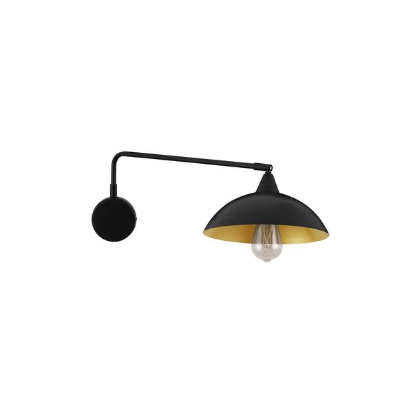 Sandy Black Metal Outside  Gold Metal Inside  LED E27 1x12 Watt 230 Volt  IP20 Bulb Excluded  L: 27 W: 60 H: 19 cm Adjustable image 1