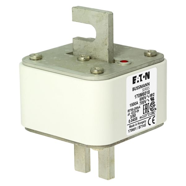 Fuse-link, high speed, 1500 A, AC 690 V, DIN 3, 76 x 76 x 109 mm, aR, DIN, IEC, single indicator image 11