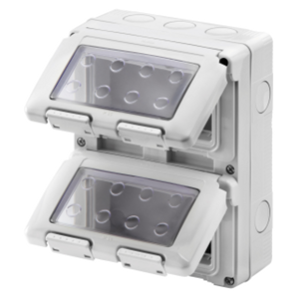WATERTIGHT ENCLOSURE FOR SYSTEM DEVICES - VERTICAL - 8 GANG - MODULE 4X2 - GREY RAL 7035 - IP55 image 1