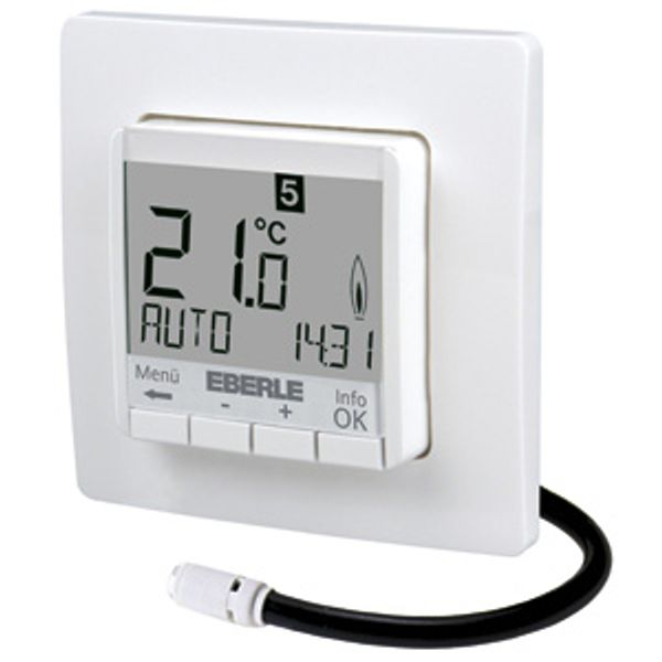 Clock thermostat as floor controller, AC 230V, 1 make contact 16 A, white backlighting image 2