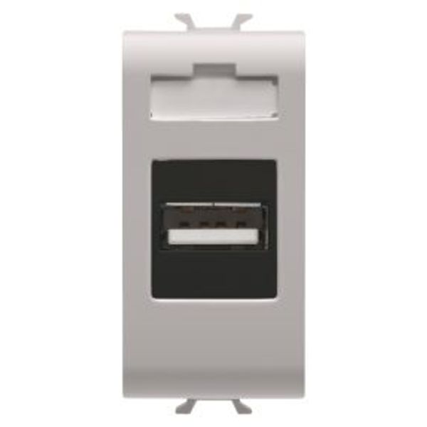 USB SOCKET-OUTLET - 1 MODULE - NATURAL SATIN BEIGE - CHORUSMART image 1