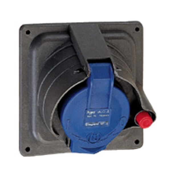 Panel mounting socket Prisinter Hypra - IP 44 -200/250 V~ -32 A - 2P+E - plastic image 1