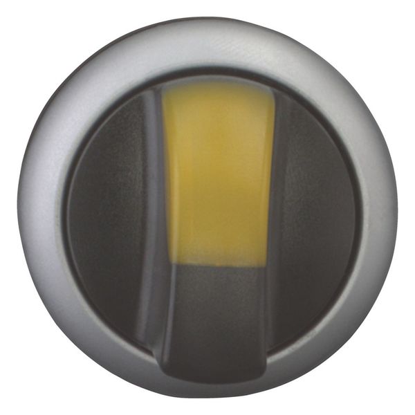 Illuminated selector switch actuator, RMQ-Titan, With thumb-grip, momentary, 3 positions, yellow, Bezel: titanium image 9