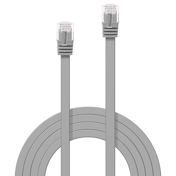 3m Cat.6 U/UTP Flat Network Cable, Grey RJ45, M/M, 250MHz, copper, 32AWG image 2