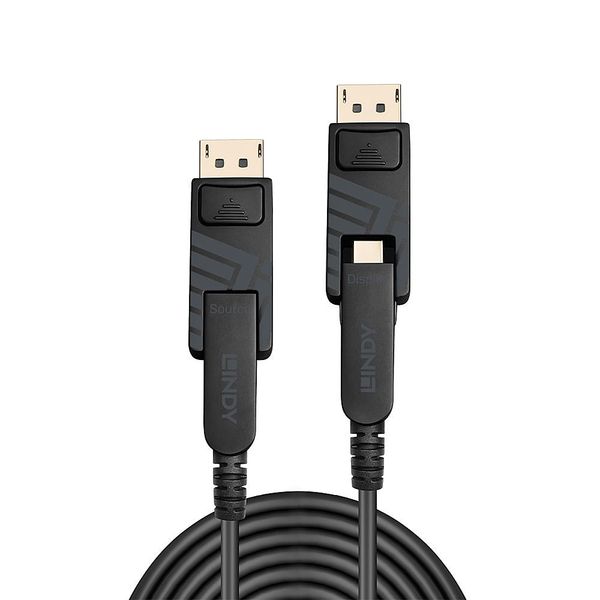 50m Fibre Optic Hybrid Mini DisplayPort 1.4 Cable with Detachable DP Connectors Creates a customisable, reliable mDP or DP connection over long distances image 1