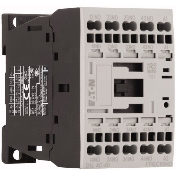 Contactor relay, 24 V DC, 4 N/O, Spring-loaded terminals, DC operation image 4