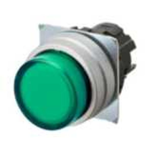 Pushbutton A22NZ Ø22, bezel brushed metal, PROJECTED, MOMENTARY, CAP C image 2