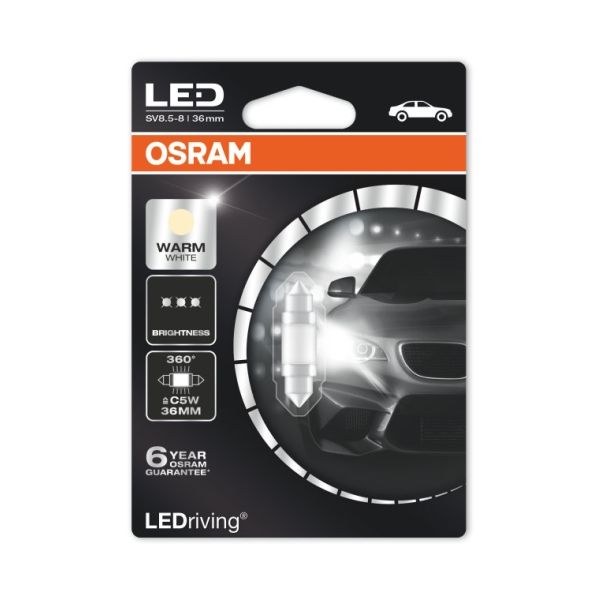 OSRAM automotive lamp LED C5W 6498WW 1W 12V SV8.5-8 blister image 2
