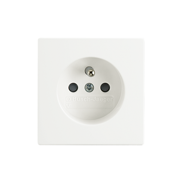 5519B-A02357884 Outlet single with pin + cover shutt. White image 1