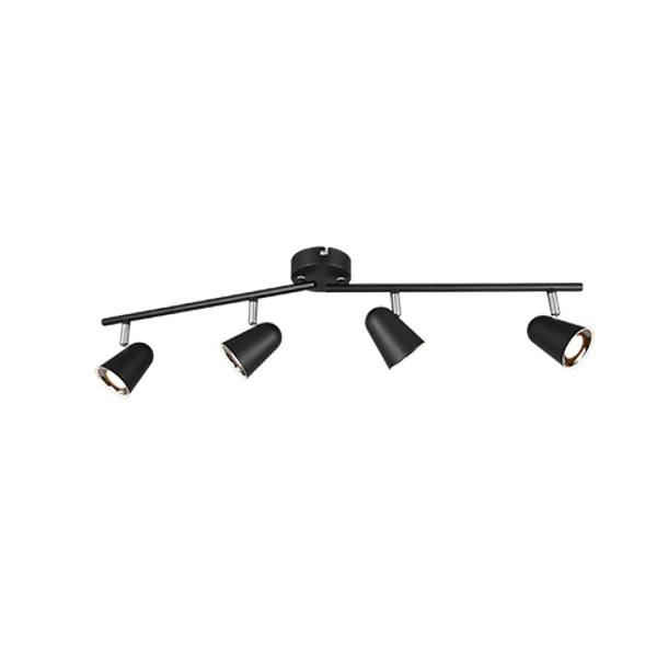 Toulouse LED spotlight 4-pc matt black image 1