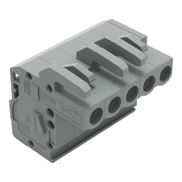 1-conductor female connector, angled CAGE CLAMP® 2.5 mm² gray image 1