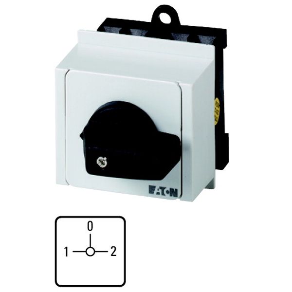 Changeoverswitches, T0, 20 A, service distribution board mounting, 4 contact unit(s), Contacts: 8, 90 °, maintained, With 0 (Off) position, 1-0-2, Des image 1