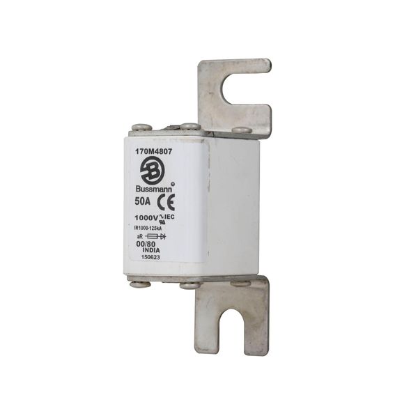 Fuse-link, high speed, 50 A, AC 1000 V, size 00, 30 x 47 x 98 mm, aR, DIN, IEC, single indicator image 13