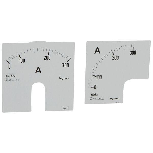 Measuring dial for ammeter - 0-300 A - fixing on door image 1