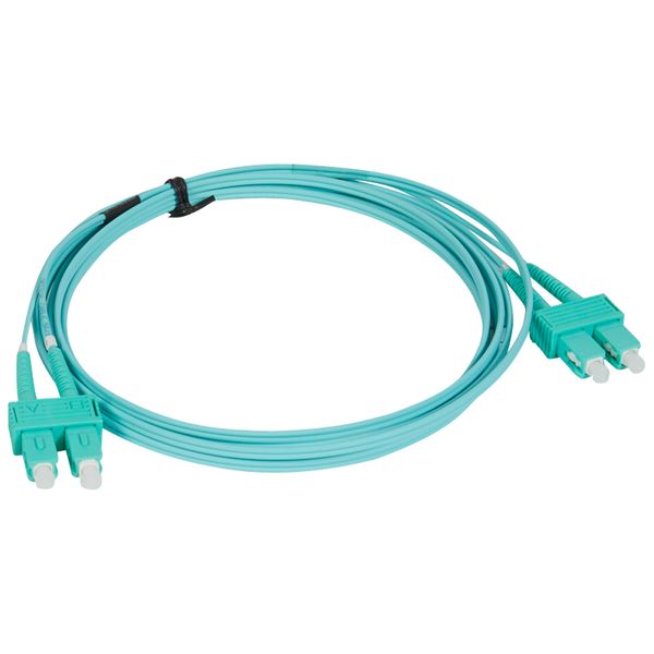 Patch cord fiber optic OM4 multimode (50/125µm) SC/SC duplex 3 meters image 1