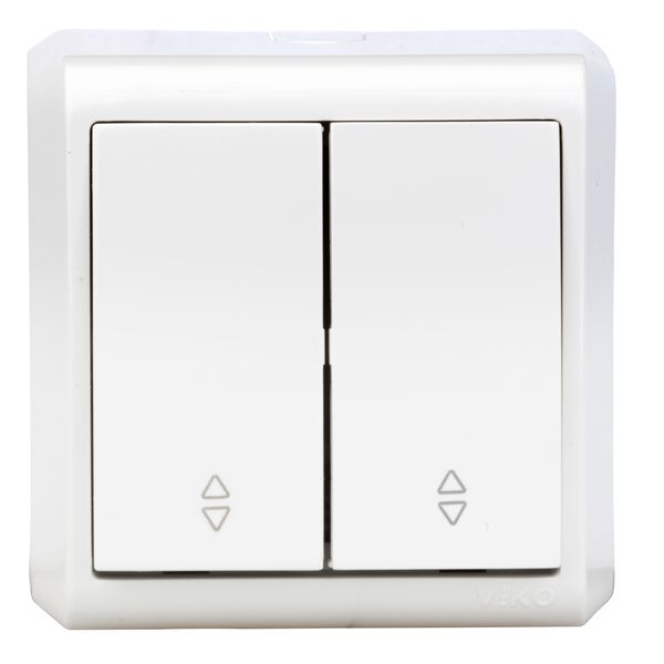 Two-gang two-way switch, screw clamps, VISIO IP20, white image 1
